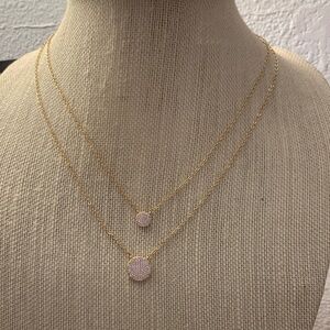 Park Lane Gold Double-Layer Pavé Disc Necklace